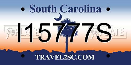 I15777S South Carolina License Plate