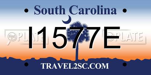 I1577E South Carolina License Plate