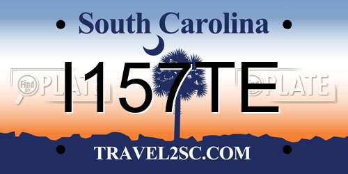 I157TE South Carolina License Plate