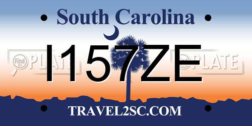 I157ZE South Carolina License Plate