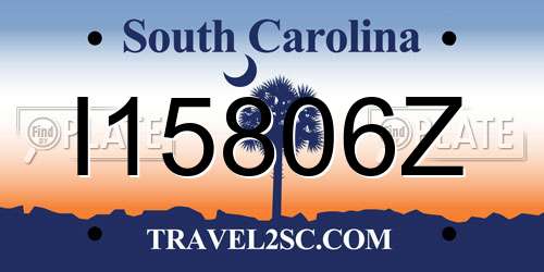 I15806Z South Carolina License Plate