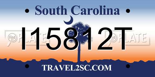 I15812T South Carolina License Plate