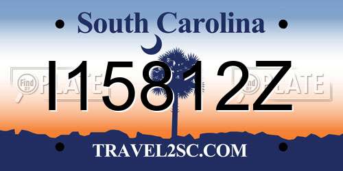 I15812Z South Carolina License Plate