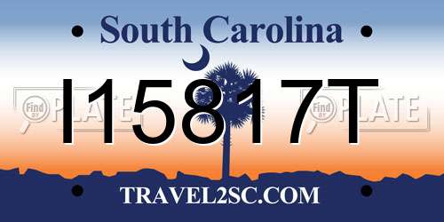 I15817T South Carolina License Plate