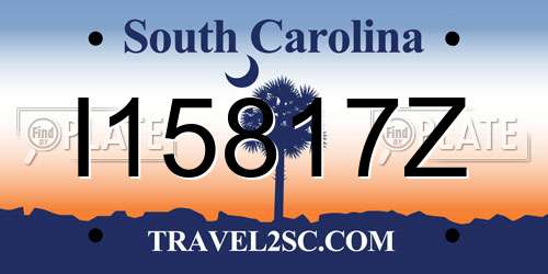 I15817Z South Carolina License Plate