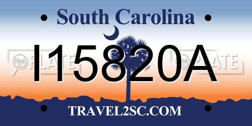 I15820A South Carolina License Plate