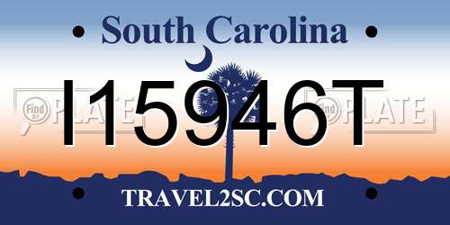 I15946T South Carolina License Plate