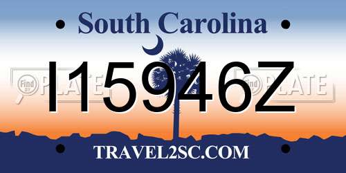I15946Z South Carolina License Plate