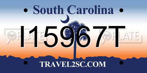 I15967T South Carolina License Plate