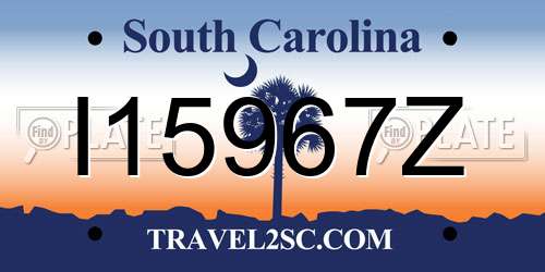 I15967Z South Carolina License Plate