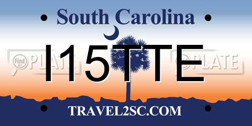 I15TTE South Carolina License Plate