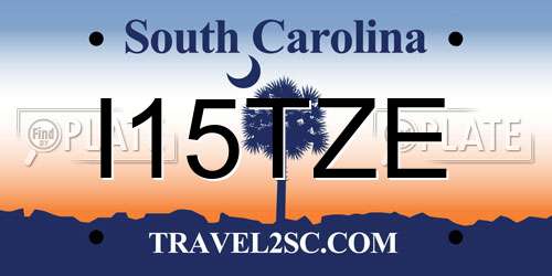 I15TZE South Carolina License Plate