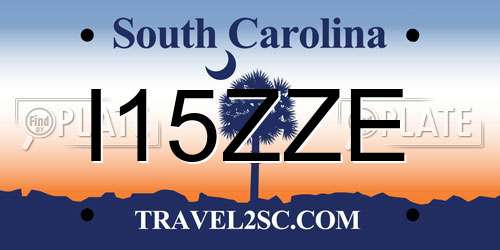 I15ZZE South Carolina License Plate