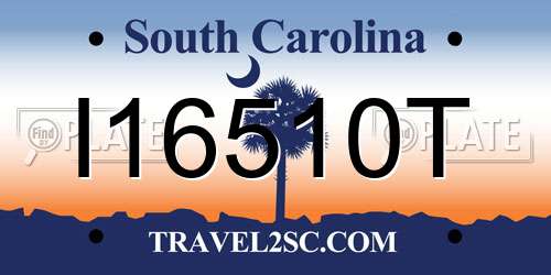 I16510T South Carolina License Plate