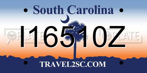 I16510Z South Carolina License Plate