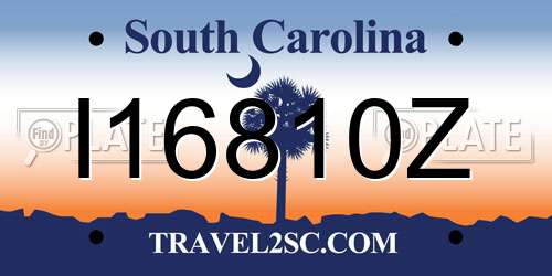 I16810Z South Carolina License Plate