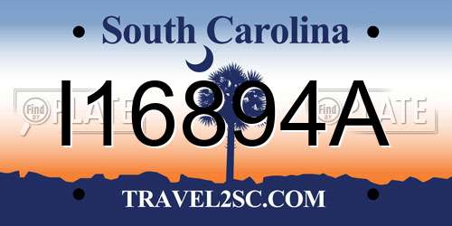 I16894A South Carolina License Plate