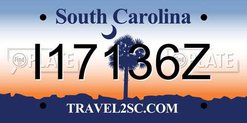 I17136Z South Carolina License Plate