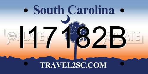 I17182B South Carolina License Plate