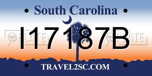 I17187B South Carolina License Plate