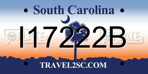 I17222B South Carolina License Plate