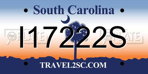 I17222S South Carolina License Plate