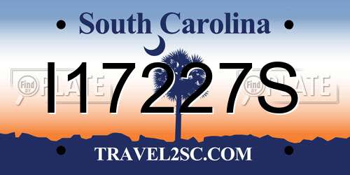 I17227S South Carolina License Plate