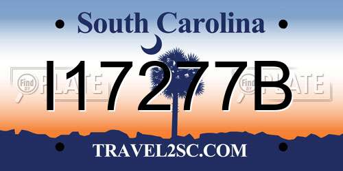 I17277B South Carolina License Plate