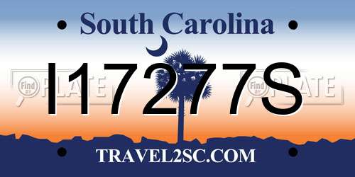I17277S South Carolina License Plate