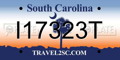 I17323T South Carolina License Plate