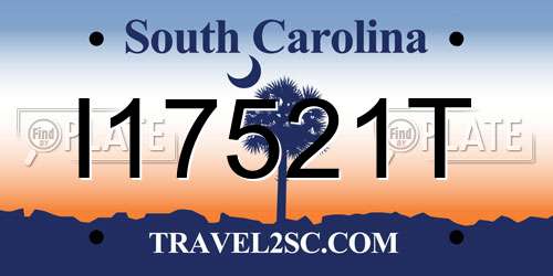 I17521T South Carolina License Plate