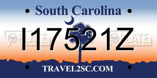 I17521Z South Carolina License Plate