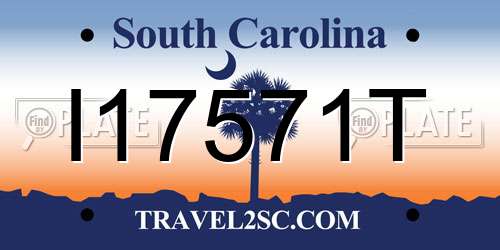 I17571T South Carolina License Plate
