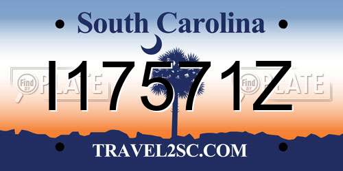 I17571Z South Carolina License Plate