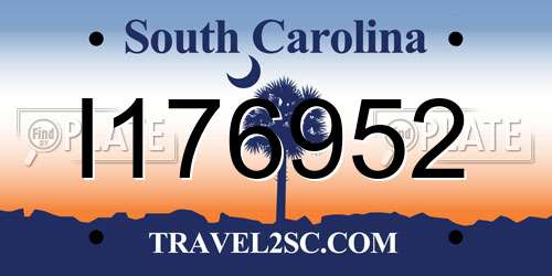 I176952 South Carolina License Plate