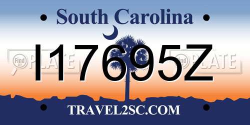 I17695Z South Carolina License Plate