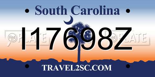 I17698Z South Carolina License Plate