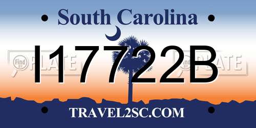 I17722B South Carolina License Plate