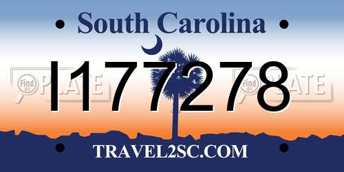 I177278 South Carolina License Plate