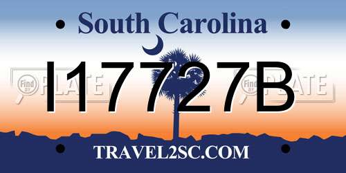 I17727B South Carolina License Plate