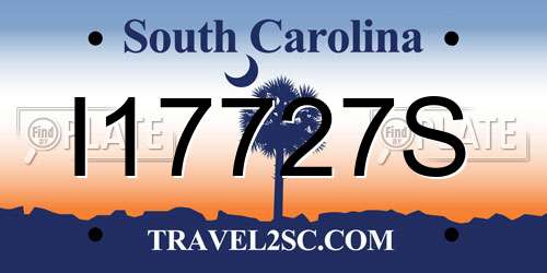 I17727S South Carolina License Plate