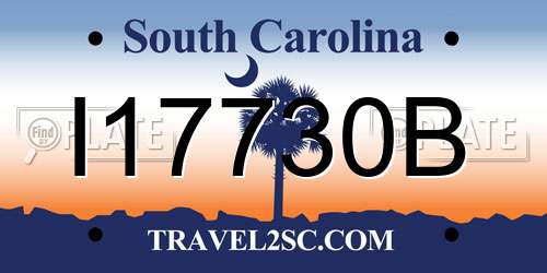 I17730B South Carolina License Plate