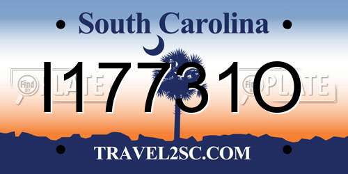 I17731O South Carolina License Plate