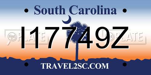 I17749Z South Carolina License Plate