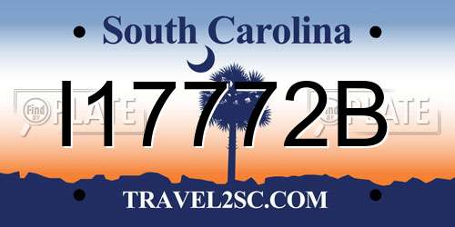 I17772B South Carolina License Plate