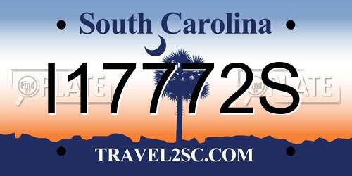 I17772S South Carolina License Plate
