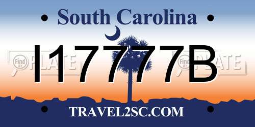 I17777B South Carolina License Plate