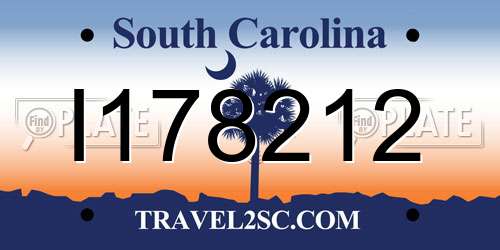 I178212 South Carolina License Plate