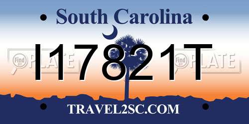 I17821T South Carolina License Plate