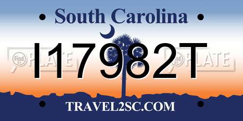 I17982T South Carolina License Plate